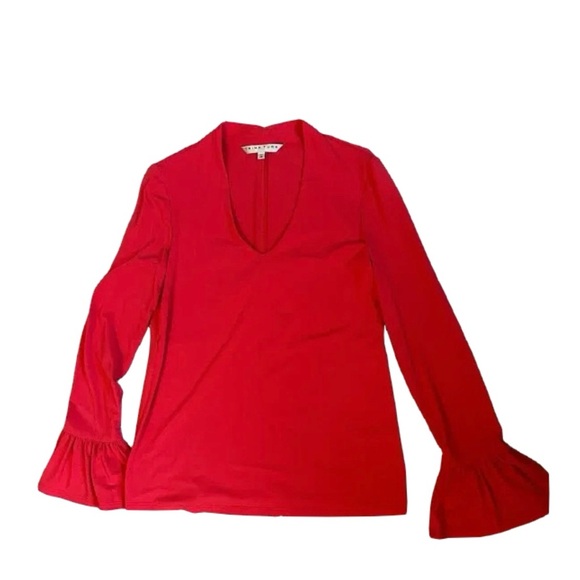 Trina Turk Pink Long Sleeve Top with Flared Cuffs
